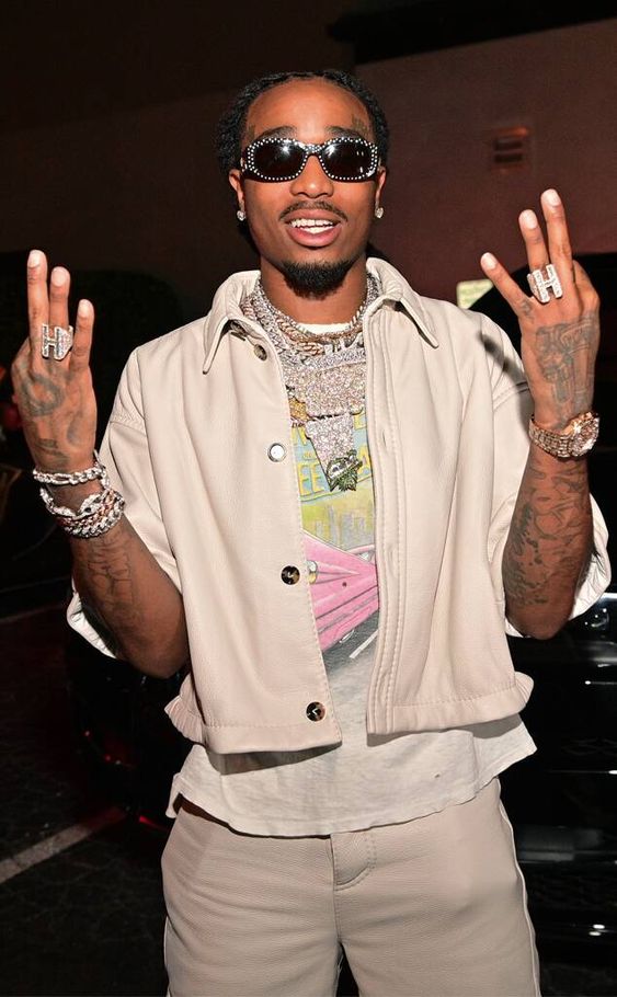 Quavo Red Carpet outfits white outfit