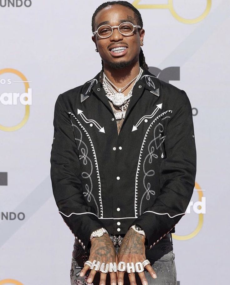 Quavo Red Carpet outfits with rings