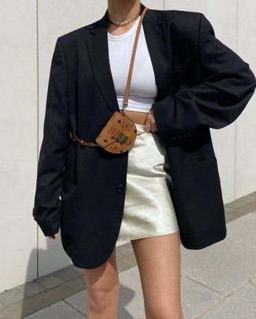 Loose Fit  Oversized Blazers with Sneakers for Short Women