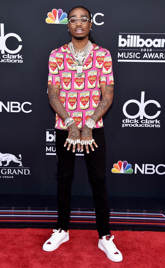 Quavo on the red carpet grammy award white 