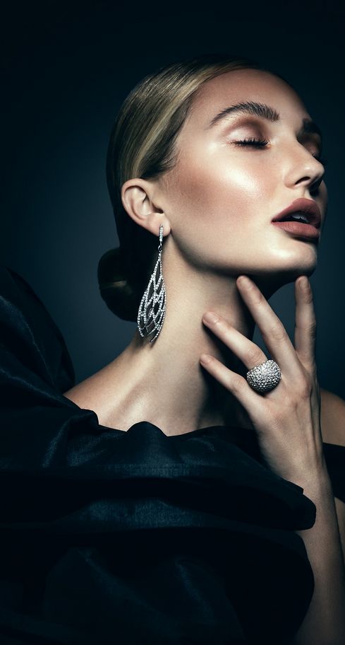 diamond jewelry fashion shoot big earings 