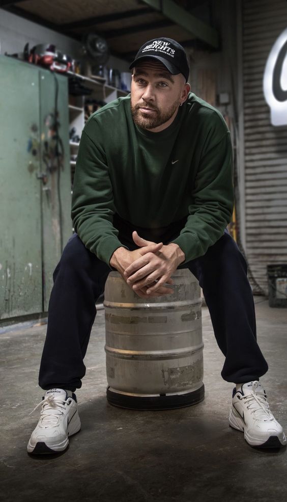 Travis Kelce's Style green sweatshirt