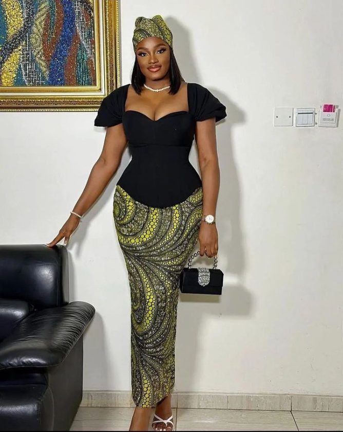 dresses in Ankara peplum