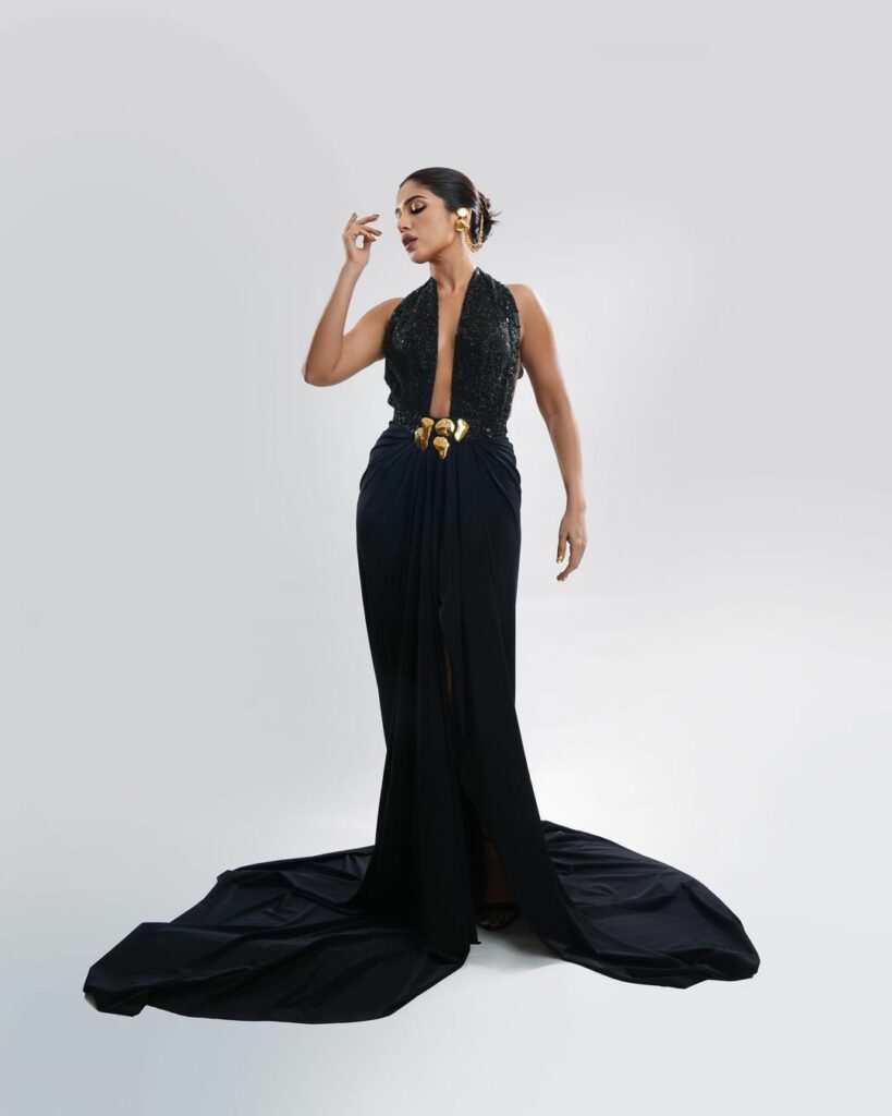 Bhumi Pednekar’s Black Gown full length