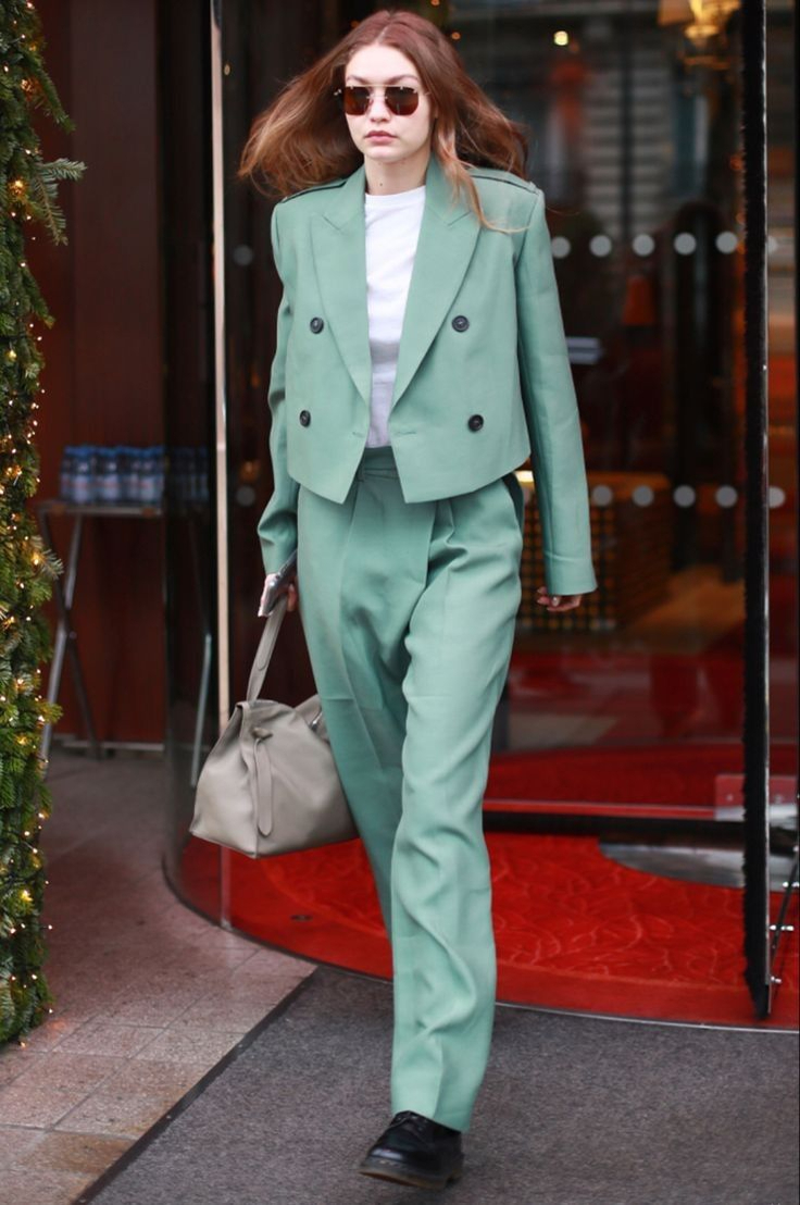 Power Play Gigi Hadid Cropped Blazer Inspiring Style