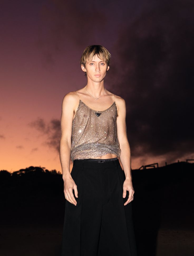 Troye Sivan sheer top