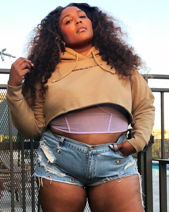 Lizzo denim cutoffs