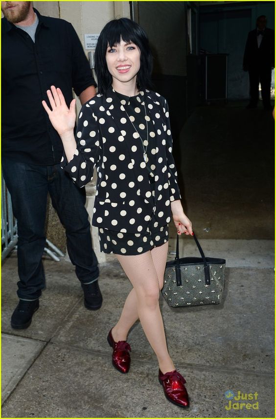 Carly Rae Jepsen polka dot dress