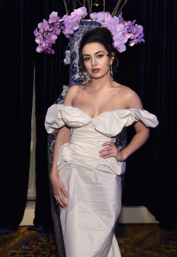 Andrea Elaine Nelson aka Charli XCX white dress