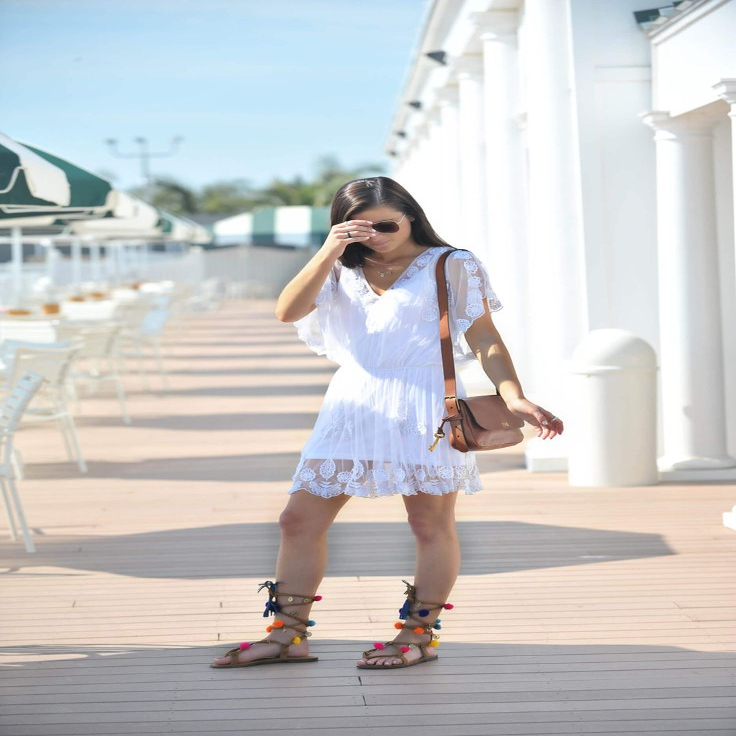 Strappy Sandals paired with Lace skirt