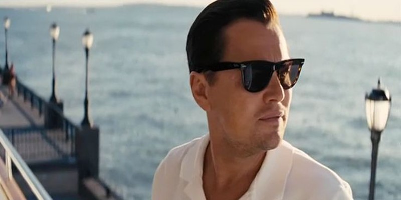 Rock Leonardo DiCaprio Ray-Ban Wayfarer looking out over  the water