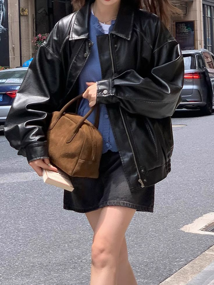 The Oversized Leather Jackets Trend