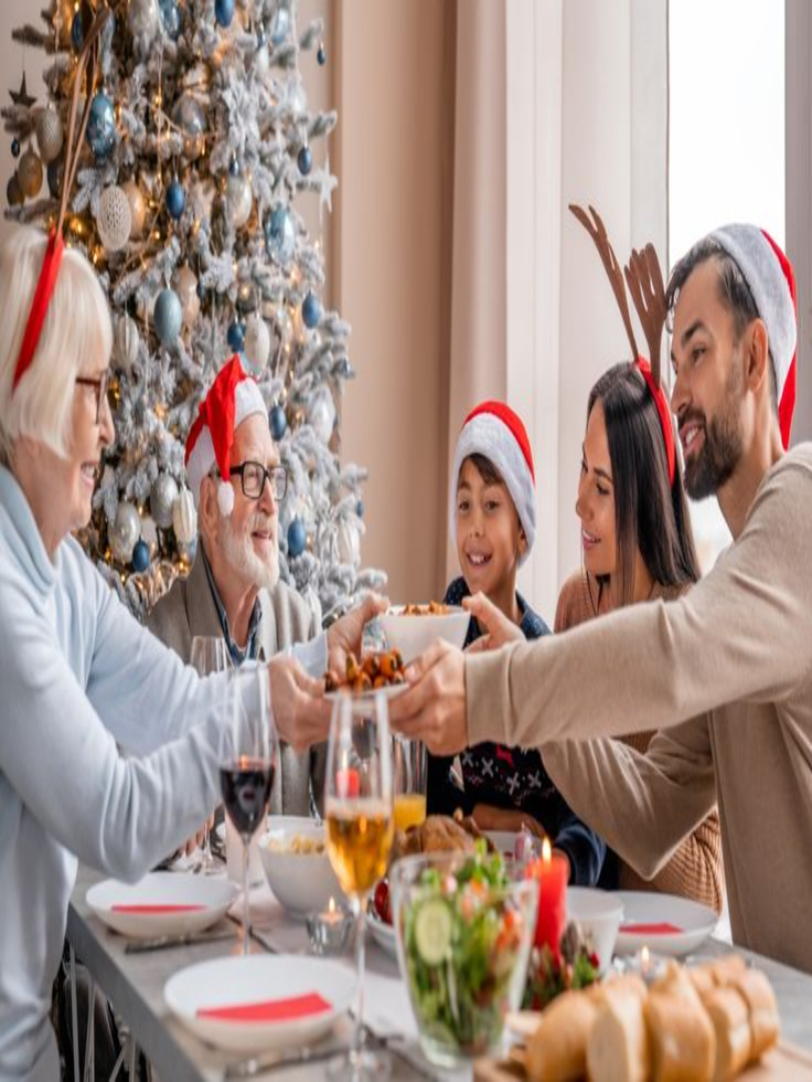 Stunning Christmas Eve Outfits to Spark Joy family at dinner table