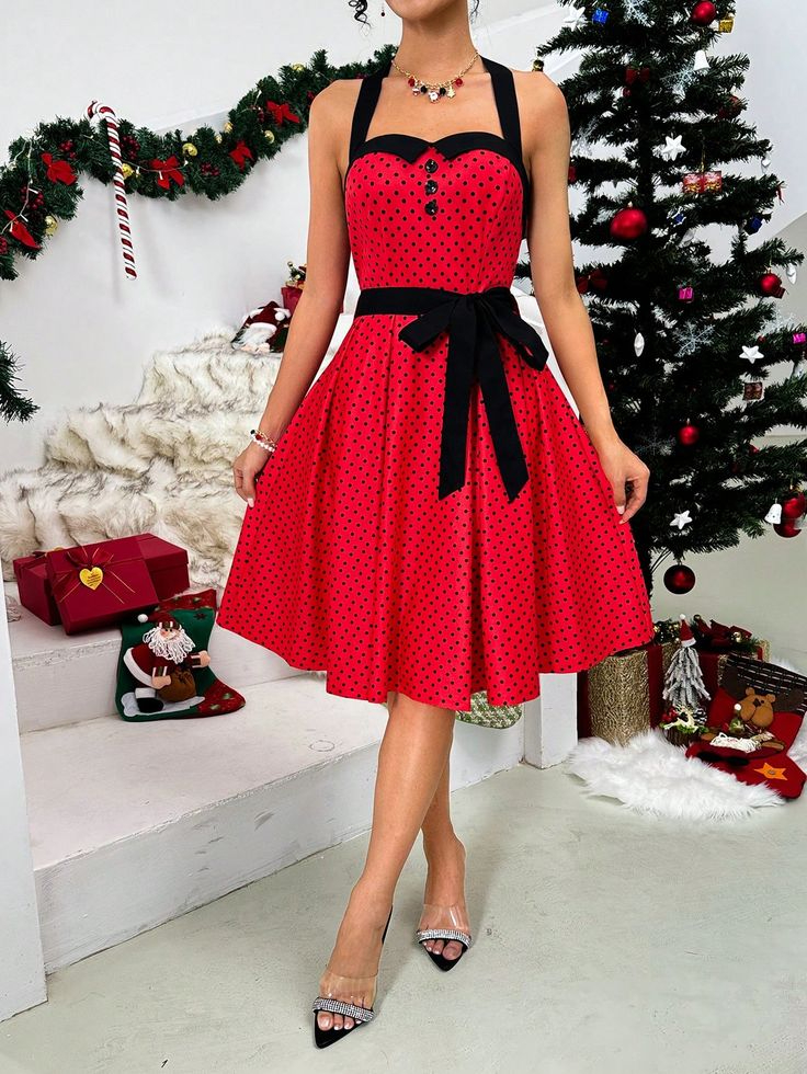 Stunning Christmas Eve Outfits to Spark Joy  red dress