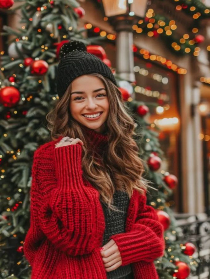 Stunning Christmas Eve Outfits to Spark Joy red sweater