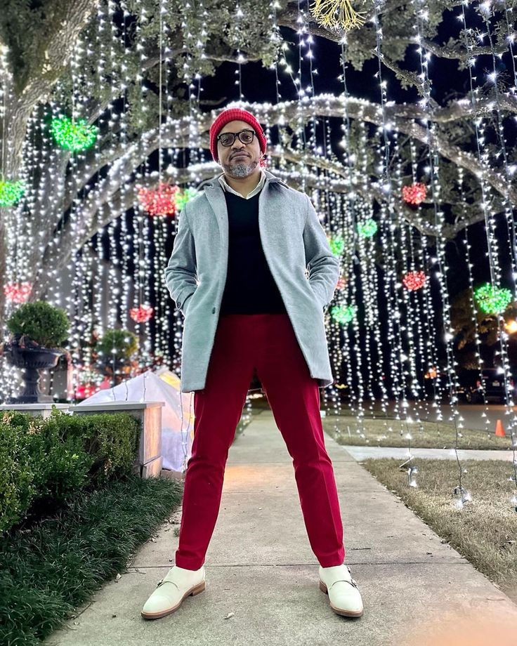 Christmas Eve Outfits to Wear man in grey jacket