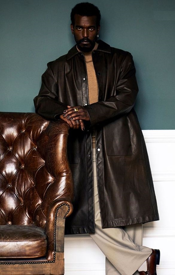 Luke James brown leather jacket 