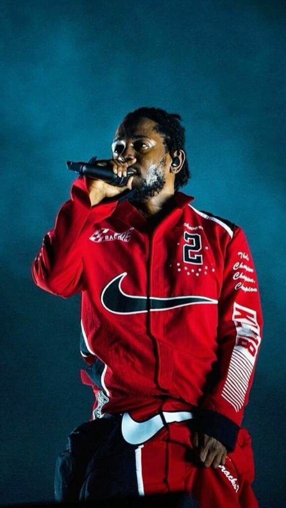Kendrick Lamar's red carpet red nike suit
