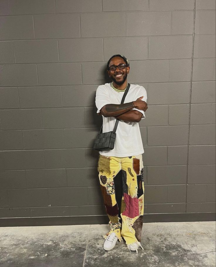 Kendrick Lamar's red carpet patchquilt pants