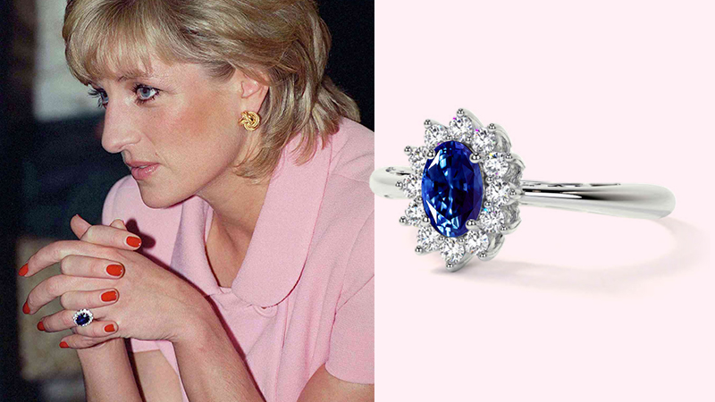 sapphire wedding rings princess Dianna ring