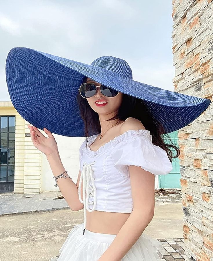 Elegant and Fashionable Women Oversized Beach Hats in Bright Colors
