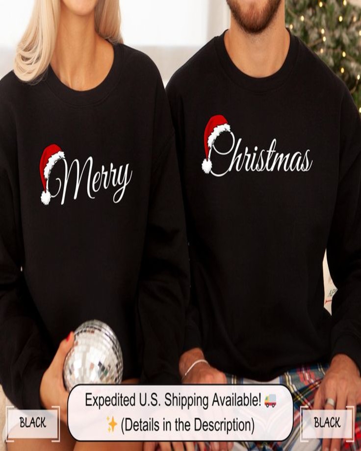 Perfect Matching Christmas Outfits for Couple black