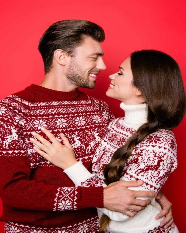 Perfect Matching Christmas Outfits for Couple red and white