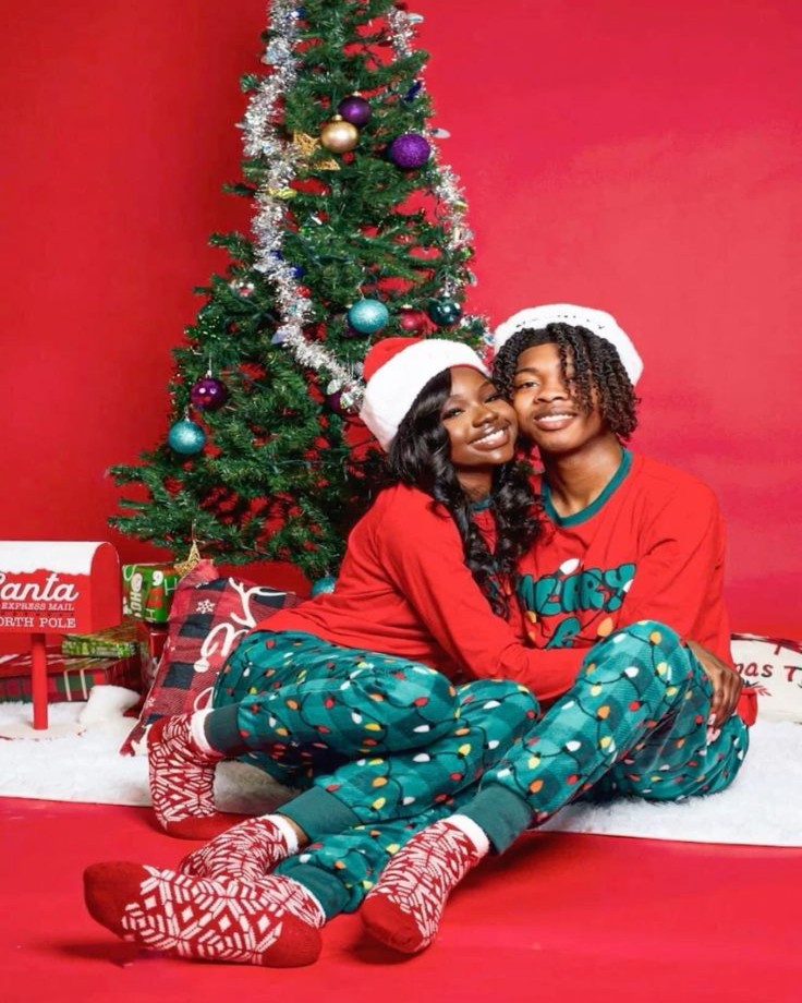 Perfect Matching Christmas Outfits for Couple Red and green