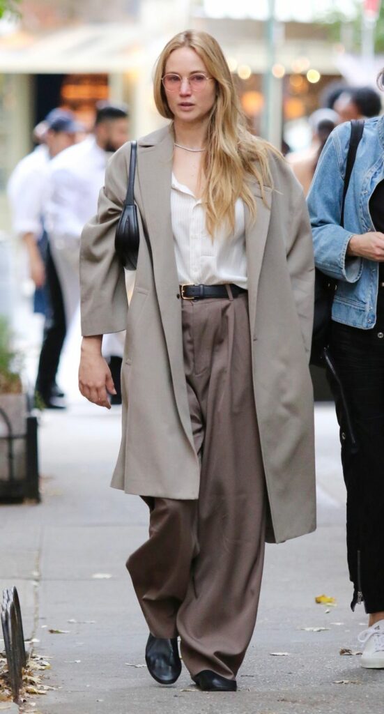 Jennifer Lawrence Style trench coat in New York City