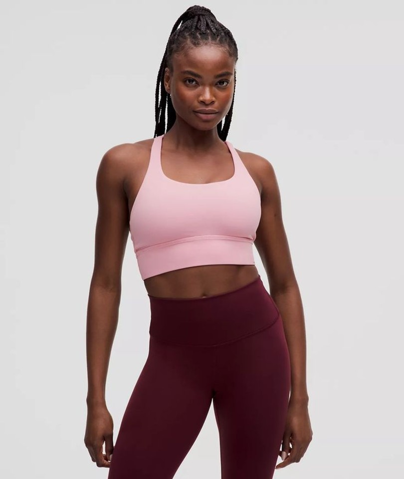 Game-Changing Lululemon Bras for Maximum Comfort white pink with maroon leggings
