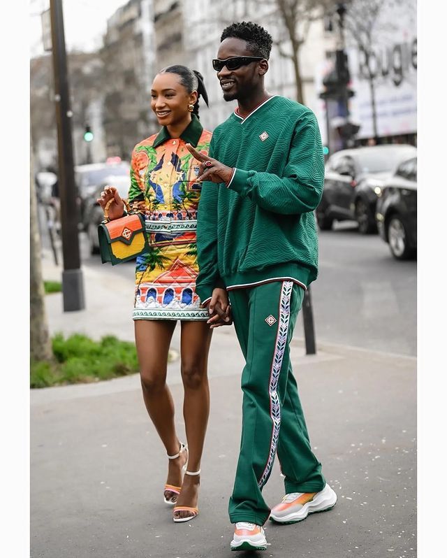 Mr Eazi green sweats