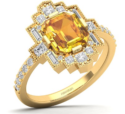 Yellow Sapphire with diamonds