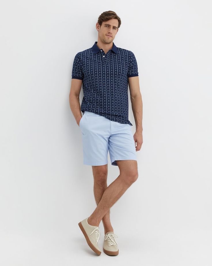 Polo shirts blue print