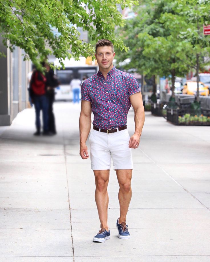 formal work shorts print and white
