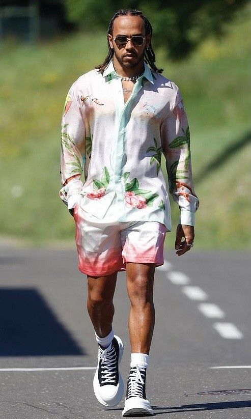 formal work shorts white green and red