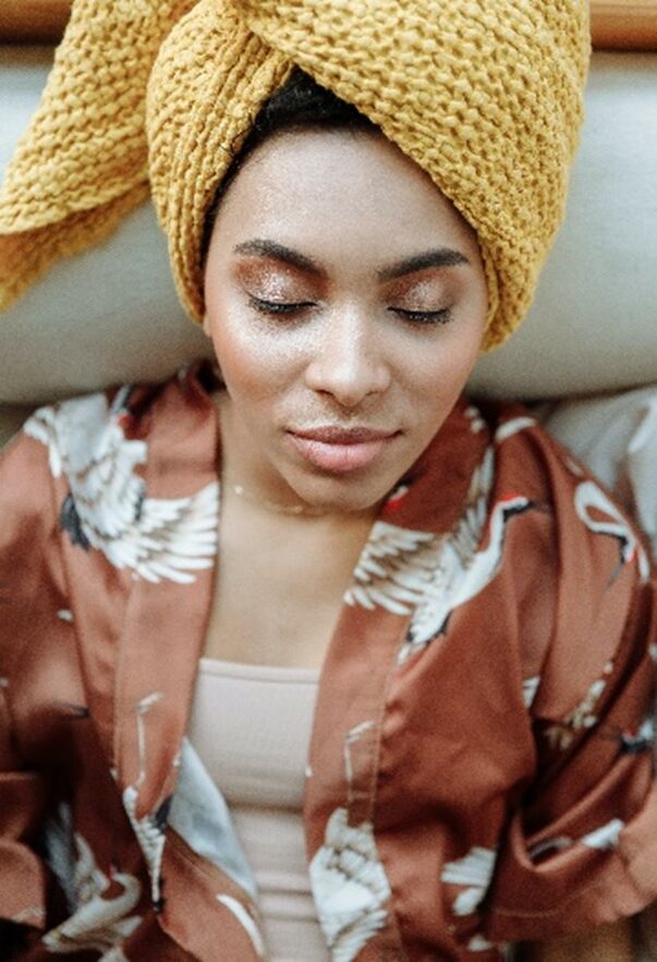 healthy skin in winter 7 Winter Skincare Tips in brown bathrobe