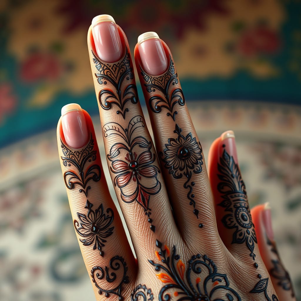 nail art trends french manicured nails on tatoo hands