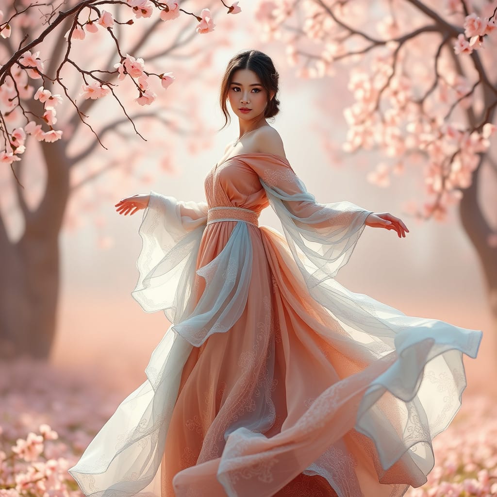 Color-blocking dresses peach and white 