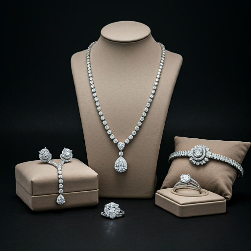 American Diamond Jewelry on manequin