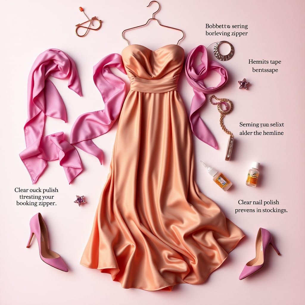 clothing hacks peach dress