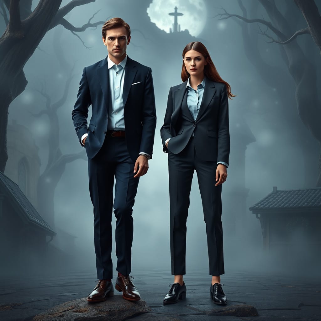Office Fashion Tips for Professionals man aqnd woman in suits in the fog
