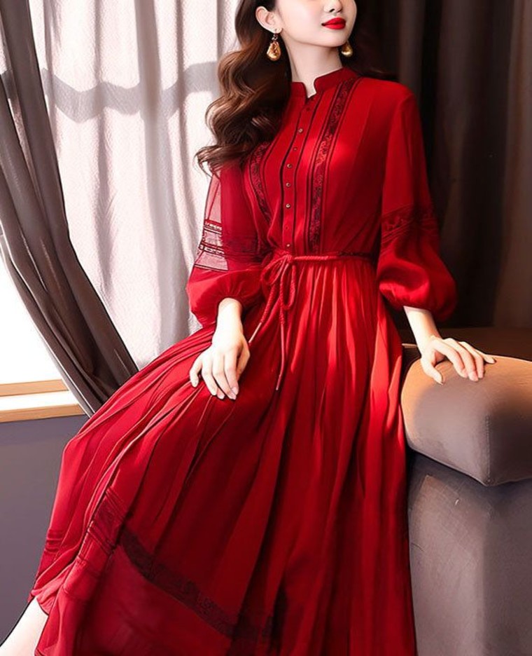 Sexy  Red Long Sleeve Dresses Trending 2025 2
