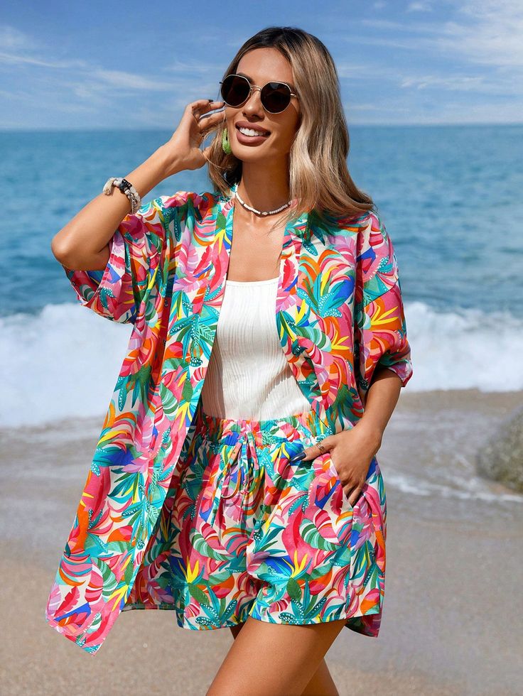 tropical short prints at the beach