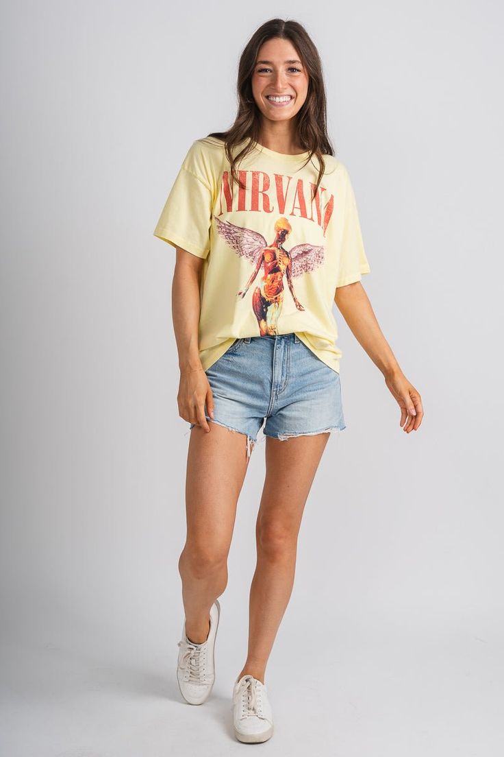 Graphic t-shirts for women nirvana
