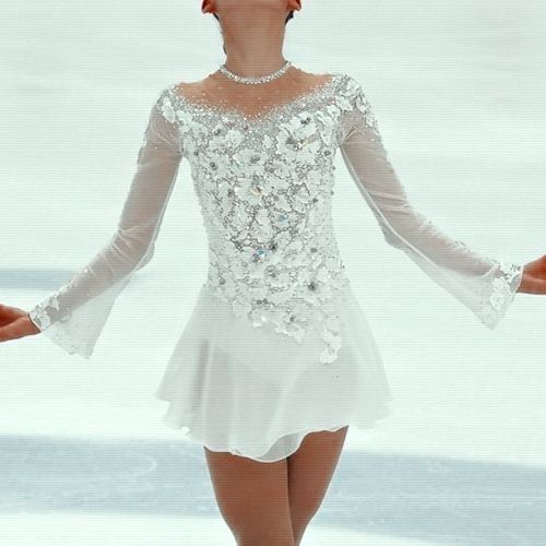 Figure Skating Dresses with Illusion Necklines