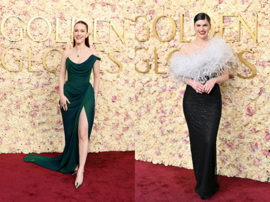 Alexandra Daddario and Rachel Brosnahan Stun in Vivienne Westwood Custom at the 2025 Golden Globe Awards—Their Fashion Game is On Point