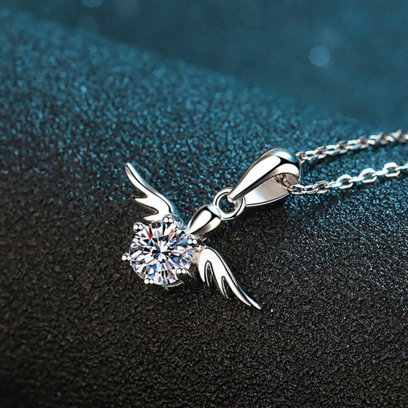 Personalized Angel Diamond Necklaces