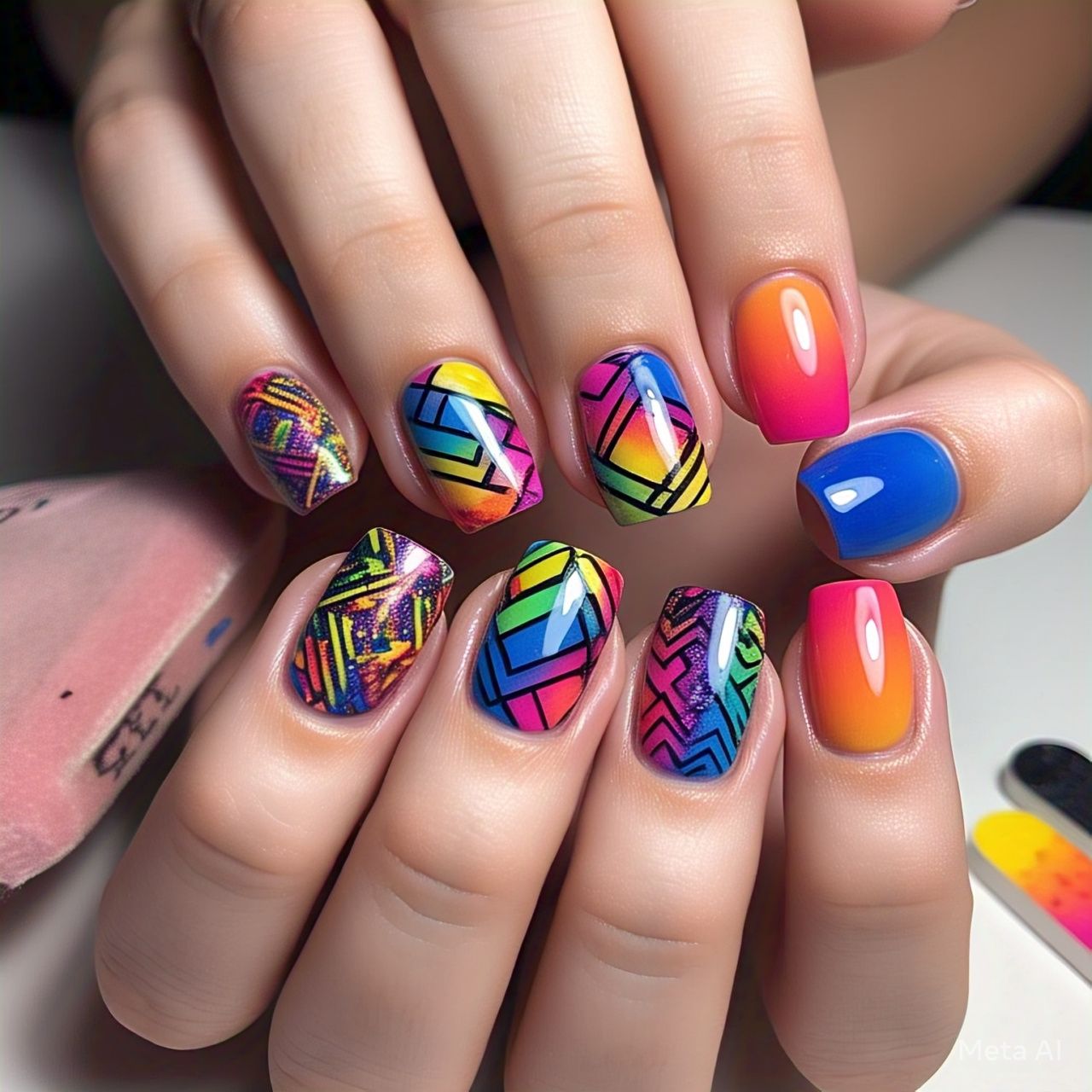 beautiful nails multi color
