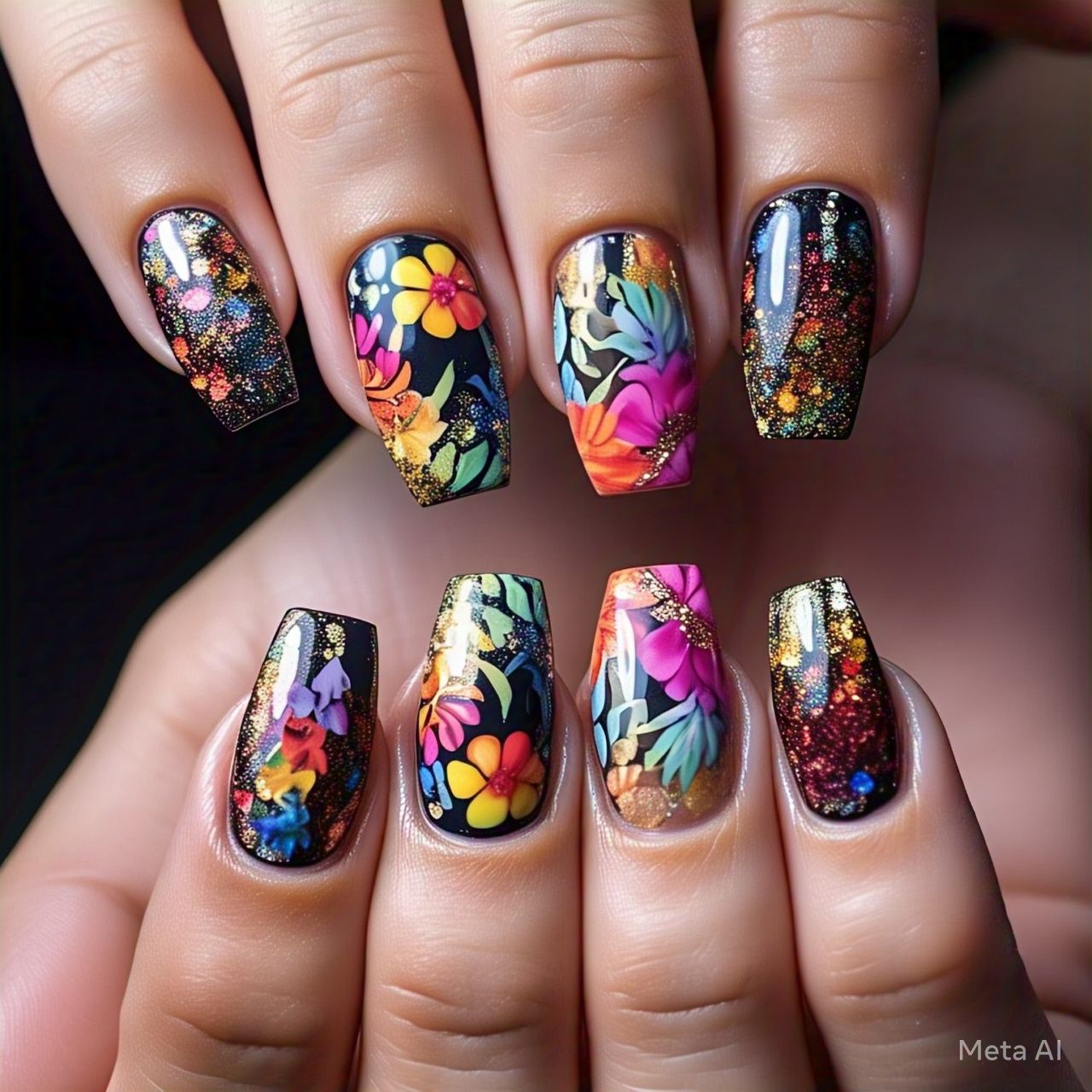 beautiful nails floral