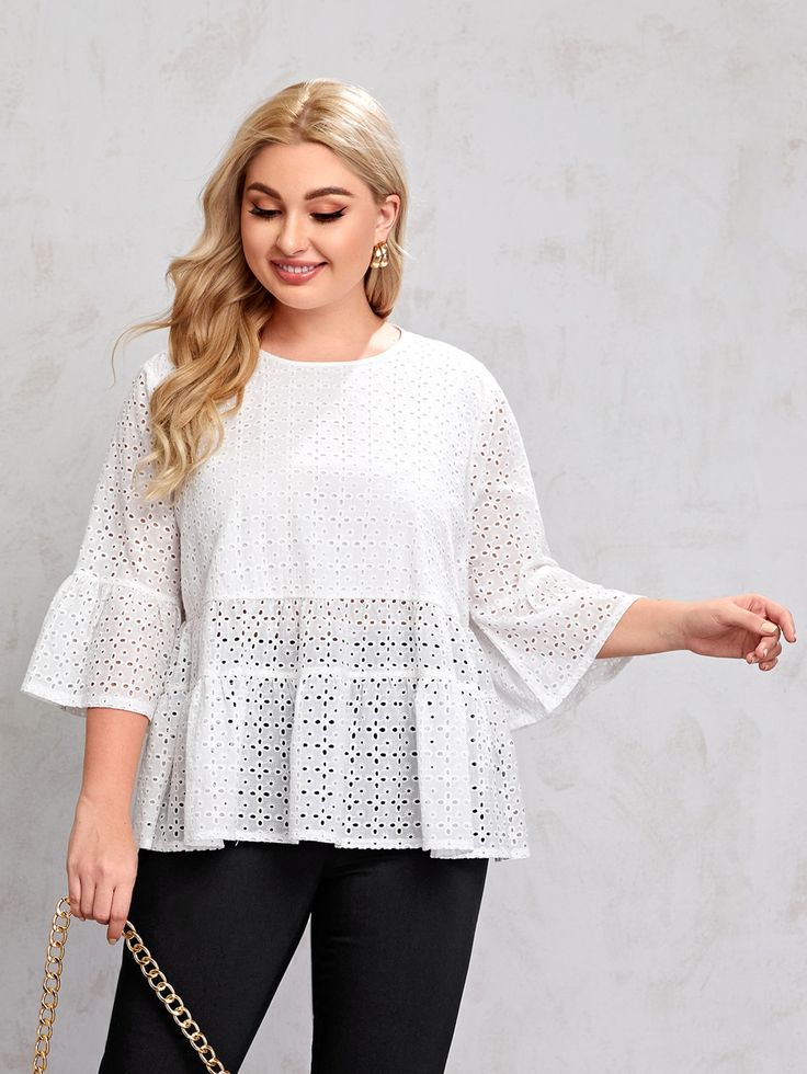 Peplum blouse statement sleeve